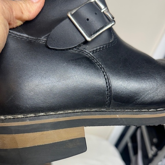 Men\'s Black Leather Buckle Boots main image 6